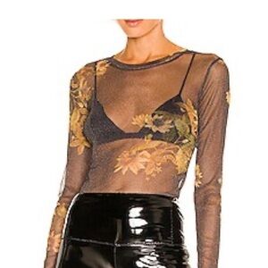 Floral Sheer Mesh Top